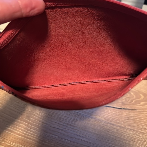 LODIS Leather Pouch Womens Pink/Multi Floral Zip top makeup bag Cords Travel - Picture 5 of 7